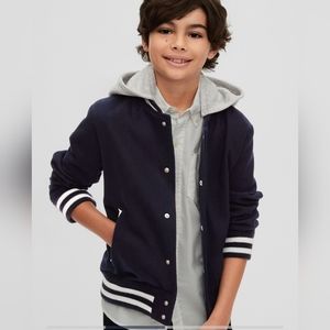 GAP kids navy varsity bomber jacket